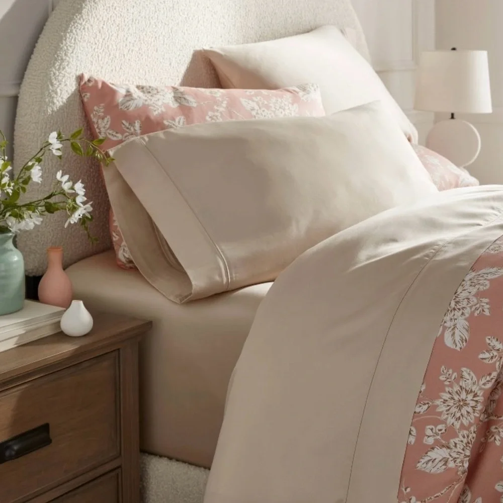 New Twin/Twin Extra Long 320 Thread Count Cool Tencel Lyocell Sheet Set- Khaki